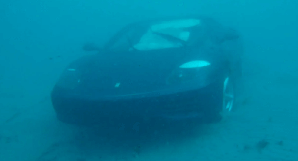 A Florida man drove his Ferrari car from the pier towards the sea