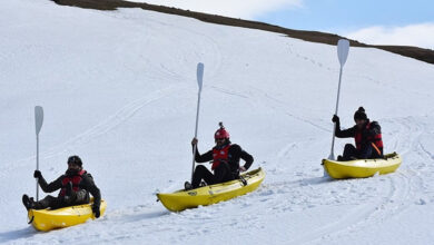 The man who hit the victim's face with a ski pole was arrested