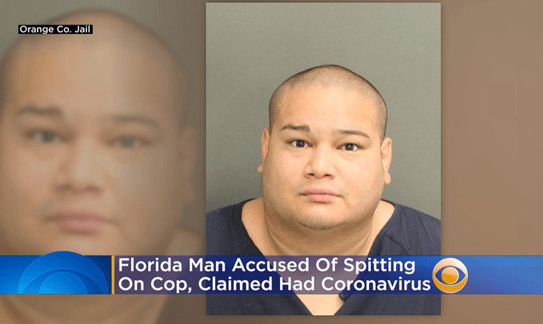 A Florida man alleged to have coronavirus has been accused of spitting on police