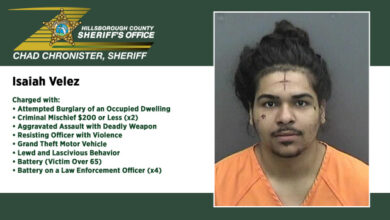 After a Florida man tried to bite the old man's ear, he tried to injure him with a piece of broken glass