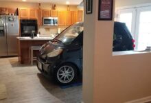 A Florida man parked his car in the kitchen of his house so his smart car wouldn't be blown away in a hurricane